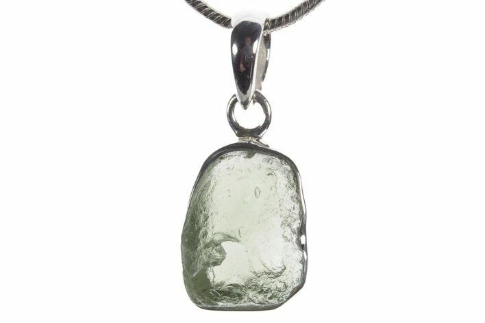 Green Moldavite Tektite Pendant ( g) - Czech Republic #353965
